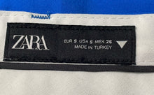 Load image into Gallery viewer, Zara Womens Blue Pleated Slash Pocket Stretch Wide-Leg Chino Pants Size Small
