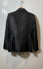 Load image into Gallery viewer, Zara Womens Black Jacquard Shiny Effect One-Button Blazer Size Medium
