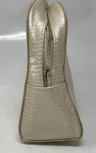 Load image into Gallery viewer, Bvlgari Womens Cream Embossed Zipper Travel Makeup Cosmetic Bag
