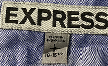 Load image into Gallery viewer, Express Mens Blue Cotton Pockets Collared Long Sleeve Dress Shirt Size L
