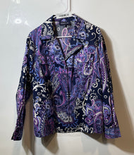 Load image into Gallery viewer, Jones New York Signature Womens Navy Blue White Pockets Button-Up Shirt Size 2X
