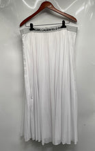 Load image into Gallery viewer, Karl Lagerfeld Womens White Elastic Waist Pull-On Midi Pleated Skirt Size XL
