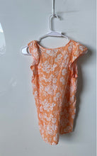Load image into Gallery viewer, Loft Womens Orange &amp; White Floral Print Sleeveless Blouse Top Size XS
