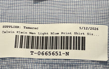 Load image into Gallery viewer, Calvin Klein Mens Light Blue Check Print Long Sleeve Dress Shirt Size XL
