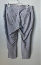 Load image into Gallery viewer, Express Womens Columnist Blue White Striped Mid Rise Ankle Pants Size 10R

