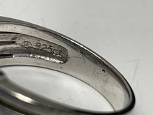 Load image into Gallery viewer, Women's Silver Tone Ring Size 8. With White Stones.
