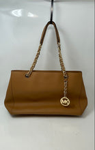 Load image into Gallery viewer, Michael Kors Womens Susannah Beige Leather Double Handle Tote Handbag
