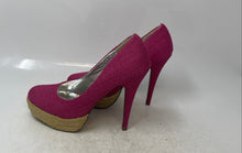 Load image into Gallery viewer, Styluxe Womens Pink Round Toe Slip-On High Stiletto Platform Heels Size 7.5
