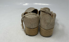 Load image into Gallery viewer, Andiamo Womens Apoppy Beige Glitter Buckle Wedge Espadrille Sandals Size 8.5M

