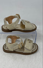 Load image into Gallery viewer, Michael Kors Girls Kieran Gold Metallic Buckle Ankle Strap Sandals Size 7
