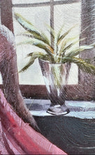Load image into Gallery viewer, Marbella By Chelsea Chase Women In Red Dress Looking Out A Window Art Painting
