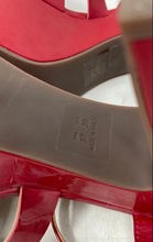 Load image into Gallery viewer, Idoré Womens Red Peep Toe Adjustable Strap Platform Heels Size EUR 39
