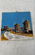 Load image into Gallery viewer, Handmade By Nassos Ceramic Paint Wall Plaque Windmills Landscape Decor Tile
