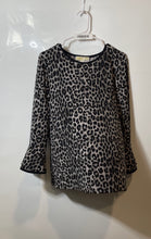 Load image into Gallery viewer, Michael Kors Womens Gray Animal Print Long Sleeve Round Neck Blouse Top Size L
