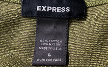 Load image into Gallery viewer, Express Womens Green Short Sleeve V-Neck Pullover Wrap Blouse Top Size Large

