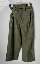 Load image into Gallery viewer, Express Womens Green Waist Tie Belt Super High-Rise Paperbag Pants Size 4
