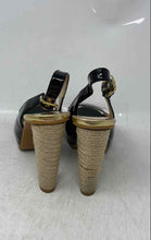 Load image into Gallery viewer, Michael Kors Womens Black &amp; Gold Leather Platform Slingback Heels Size 6.5M
