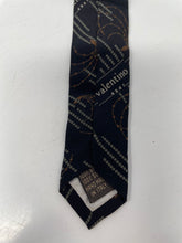 Load image into Gallery viewer, Valentino Mens Black Printed 100% Silk Classic Adjustable Designer Necktie
