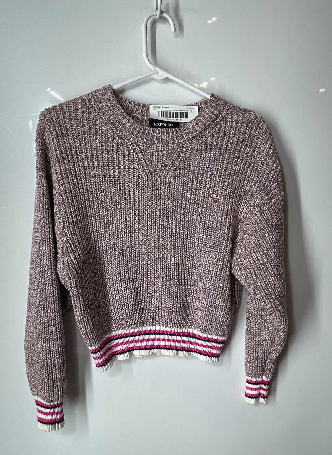 Express Womens Multicolor Striped Ribbed Knit Pullover Sweater Size XS