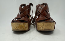 Load image into Gallery viewer, Authentic Tory Burch Womens Brown Leather Wedge Platform Sandals Size 6.5M Worn
