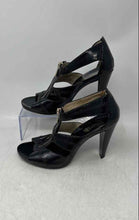 Load image into Gallery viewer, Michael Kors Womens Berkley Black Patent Leather Zipper Strappy Sandals Size 7M
