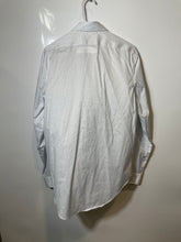 Load image into Gallery viewer, Calvin Klein Mens White Printed Slim Fit Stretch Dress Shirt Size 15.5 34/35
