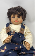 Load image into Gallery viewer, Heritage Mint Blue Overalls Bear Print Brown Hair Classic Collector Doll
