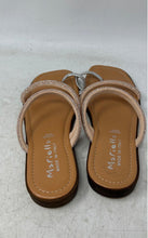 Load image into Gallery viewer, Mariella Womens Peach Rhinestone Crisscross Strap Slip-On Slide Sandals Size 9M
