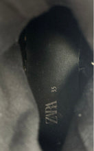 Load image into Gallery viewer, Zara Womens Black Round Toe Studded Side Zip Ankle Booties Size EU 35
