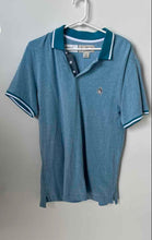 Load image into Gallery viewer, Penguin Mens Blue Cotton Short Sleeve Collared Golf Polo Shirt Size Medium
