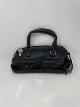 Load image into Gallery viewer, Alfani Womens Black Pebbled Leather Inner Pockets Double Handle Shoulder Bag
