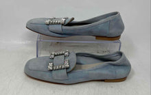 Load image into Gallery viewer, Michele Lopriore Milano Womens Blue Square Toe Slip-On Loafer Shoes Size 36
