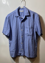 Load image into Gallery viewer, Zara Mens Light Blue Spread Collar Short Sleeve Button-Up Shirt Size Medium
