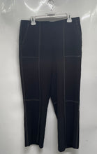 Load image into Gallery viewer, Karl Lagerfeld Womens Black Contrast Stitch Straight Leg Dress Pants Size 10
