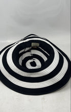 Load image into Gallery viewer, Sun N Sand Womens Black White Striped UPF 50+ Protection Wide-Brim Sun Hat
