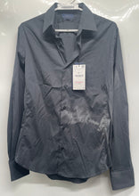 Load image into Gallery viewer, Zara Mens Dark Gray Long Sleeve Super Slim Fit Button-Up Shirt Size L With Tag
