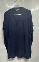 Load image into Gallery viewer, Michael Kors Womens Blue Short Sleeve V-Neck Regular Fit Tunic Top Size XL
