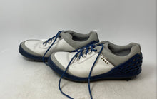 Load image into Gallery viewer, Ecco Mens Cage White Blue Low Top Lace-Up Golf Sneakers Size EUR 43
