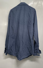 Load image into Gallery viewer, Michael Kors Mens Blue White Geometric Print Slim Fit Dress Shirt Size 17 1/2
