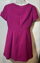 Load image into Gallery viewer, Tahari Womens Berry Color Short Sleeve Round Neck A-Line Dress Size 4P
