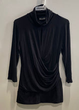 Load image into Gallery viewer, New York &amp; Company Womens Black 3/4 Sleeve Turtleneck Pullover Blouse Top Size S
