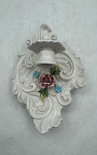 Load image into Gallery viewer, Lot Of 2 Pcs White Floral Porcelain Home Decoration Wall Shelf And Candle Holder
