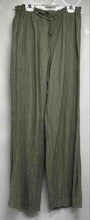 Load image into Gallery viewer, Zara Womens Green Flat Front Crinkle Wide-Leg Drawstring Trouser Pants Size XS
