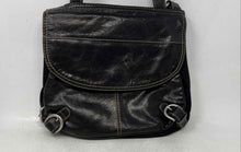 Load image into Gallery viewer, Fossil Womens Black Leather Inner Zip Pocket Adjustable Strap Crossbody Handbag

