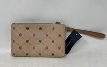 Load image into Gallery viewer, Tommy Hilfiger Womens Tan Brown Red &amp; Black Monogram Wristlet Wallet With Tags
