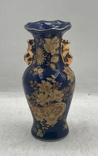 Load image into Gallery viewer, Blue Gold Floral Fine Porcelain Collectibles Home Decorative Japanese Vase
