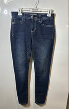 Load image into Gallery viewer, Express Womens Blue Denim Dark Wash Mid-Rise Legging Jegging Jeans Size 8
