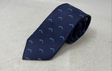 Load image into Gallery viewer, Corbatas S.A. Mens Blue Printed Keeper Loop Adjustable Pointed Tie

