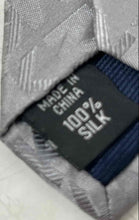 Load image into Gallery viewer, Michael Kors Mens Gray Signature Print Silk Adjustable Long Formal Designer Tie
