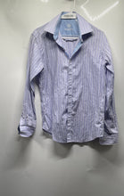 Load image into Gallery viewer, Bugatchi Mens Blue Cotton Collared Long Sleeve Button-Up Shirt Size Small
